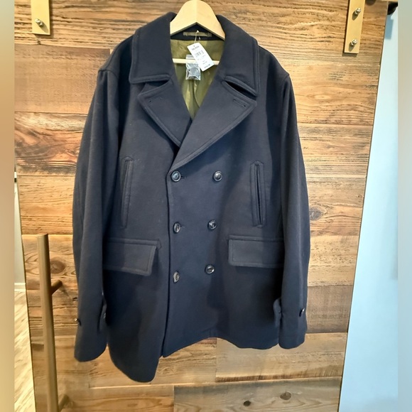 Todd Snyder 100% CASHMERE & WOOL Navy Blue Peacoat NWT - Picture 12 of 14